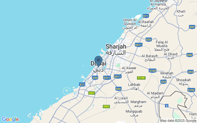 Kaart met locatie Dubai Mall